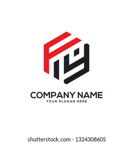 creative hexagon FY initial letter logo vector,It is good for your business company, corporate