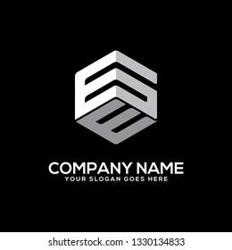 creative hexagon GE initial logo design clean vector 
