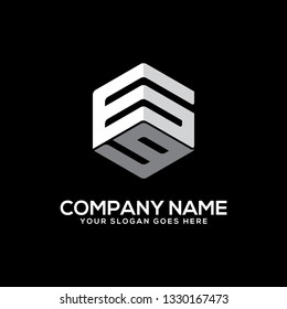 creative hexagon GG initial name clever logo vector