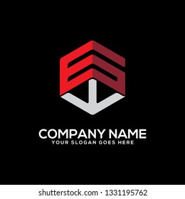 creative hexagon GK initial name logo vector