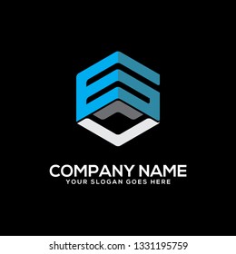 creative hexagon GL initial name logo vector