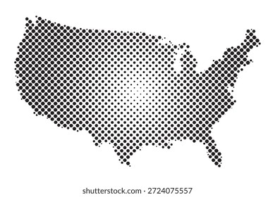 Forma creativa de la rejilla del hexágono que forma el territorio de los Estados Unidos, elemento geométrico del diseño geográfico para el mapeo profesional, textura abstracta del panal aplicada al contorno de frontera norteamericano