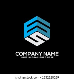 creative hexagon GS Initial Letter logo inspiration