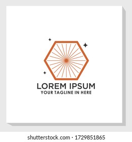 plantilla de diseño de logotipo de icono de hexágono creativo vector