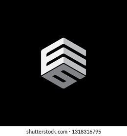 creative hexagon EG initial letter logo 