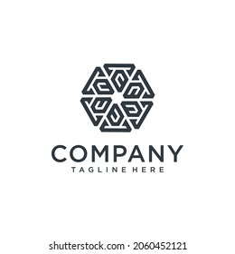 Creative hexagon letter c logo icon 