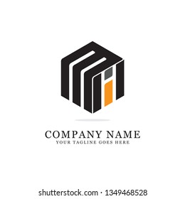 creative hexagon MI initial Letter, clean and modern logo, clever vector design