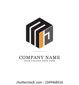 creative hexagon MJ initial Letter, clean and modern logo, clever vector design