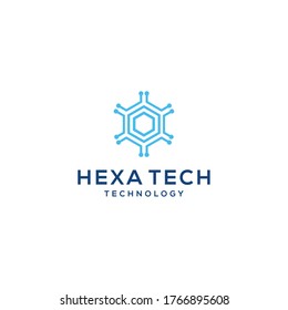 Creative hexagon modern technology sign vector logo data and technology 