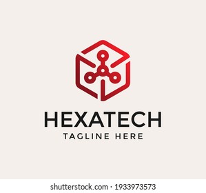 creative hexagon technology logo design