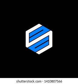 creative hexagonal SD SC typography vector logo