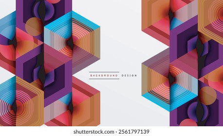 Creative hexagons geometric shapes design