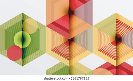Creative hexagons geometric shapes design