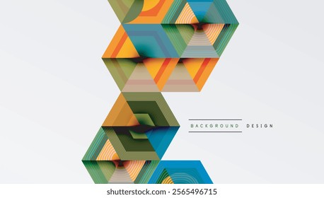 Creative hexagons geometric shapes design