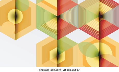 Creative hexagons geometric shapes design