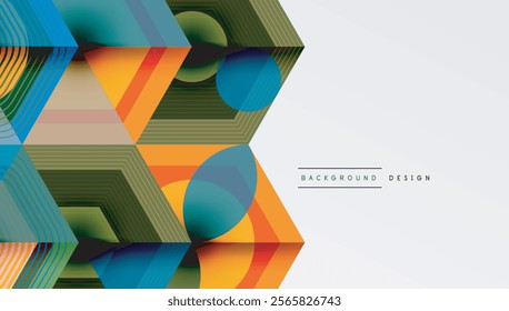 Creative hexagons geometric shapes design
