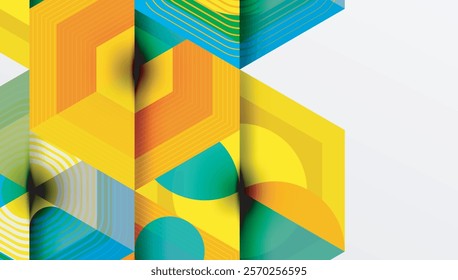 Creative hexagons geometric shapes design