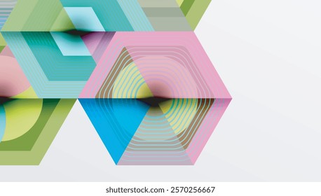 Creative hexagons geometric shapes design
