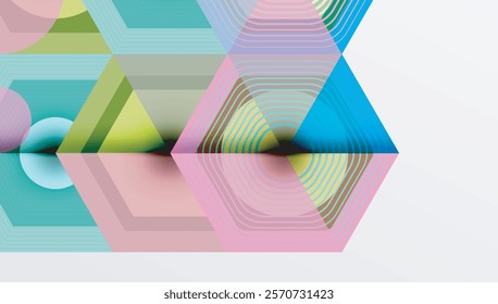 Creative hexagons geometric shapes design
