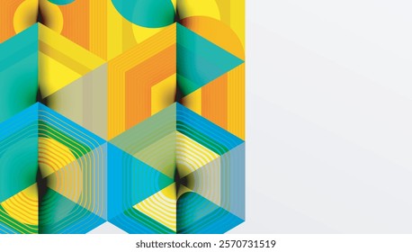Creative hexagons geometric shapes design
