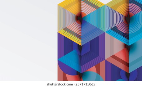 Creative hexagons geometric shapes design