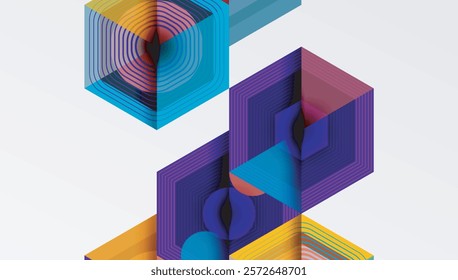 Creative hexagons geometric shapes design