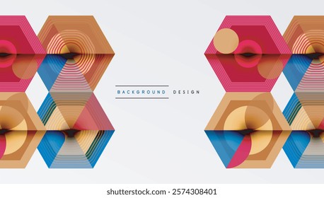 Creative hexagons geometric shapes design