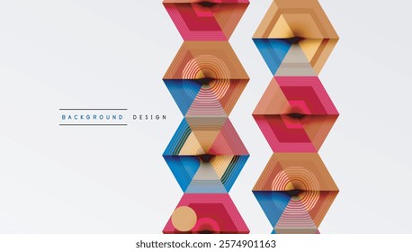 Creative hexagons geometric shapes design