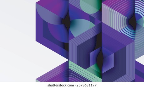 Creative hexagons geometric shapes design