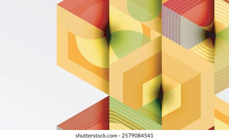 Creative hexagons geometric shapes design