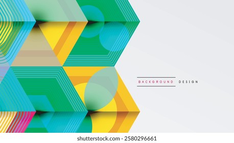 Creative hexagons geometric shapes design
