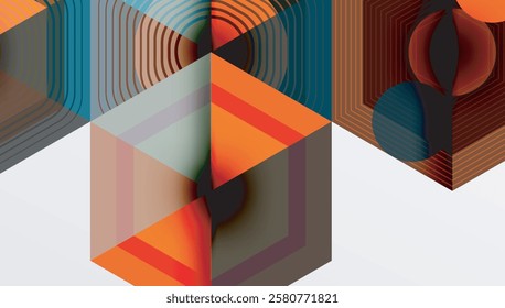 Creative hexagons geometric shapes design