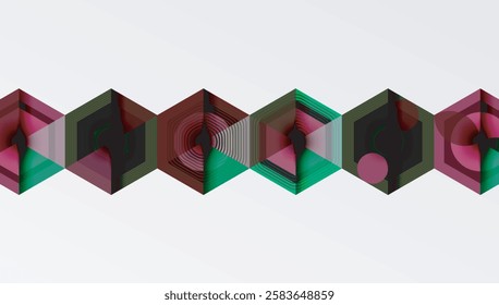 Creative hexagons geometric shapes design