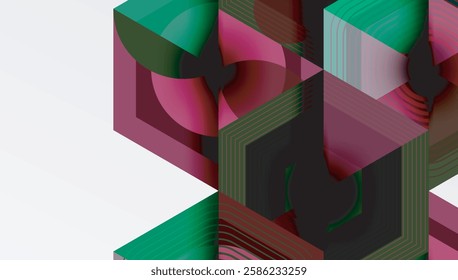 Creative hexagons geometric shapes design