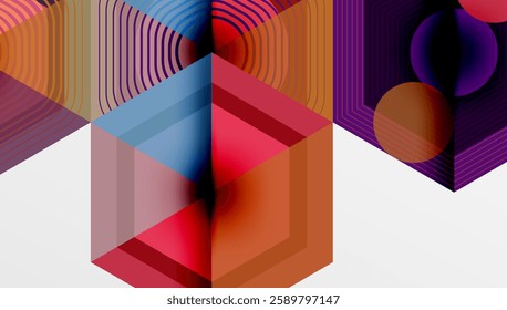 Creative hexagons geometric shapes design