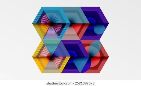 Creative hexagons geometric shapes design