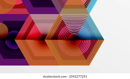 Creative hexagons geometric shapes design