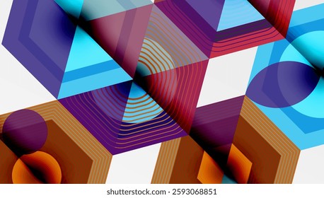 Creative hexagons geometric shapes design