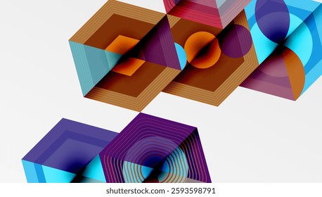 Creative hexagons geometric shapes design