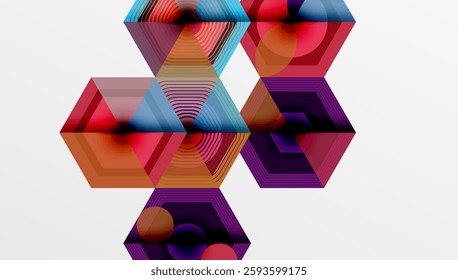 Creative hexagons geometric shapes design