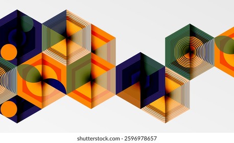 Creative hexagons geometric shapes design