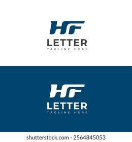 Creative HF, FH letter logo design template elements. Modern abstract digital alphabet letter logo.