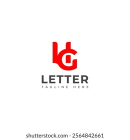 Creative HG, GH letter logo design template elements. Modern abstract digital alphabet letter logo.