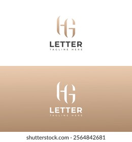 Creative HG, GH letter logo design template elements. Modern abstract digital alphabet letter logo.