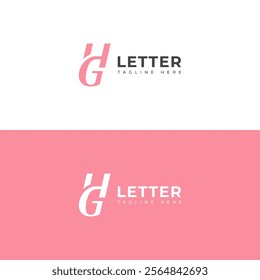 Creative HG, GH letter logo design template elements. Modern abstract digital alphabet letter logo.