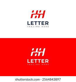 Creative HH letter logo design template elements. Modern abstract digital alphabet letter logo.