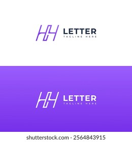 Creative HH letter logo design template elements. Modern abstract digital alphabet letter logo.