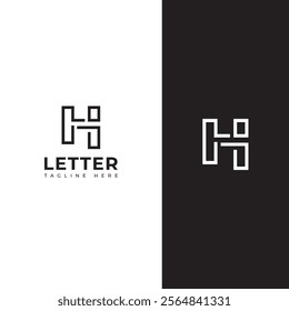 Creative HI, IH letter logo design template elements. Modern abstract digital alphabet letter logo.