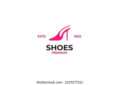 Creative high heels shoes logo design vector illustration