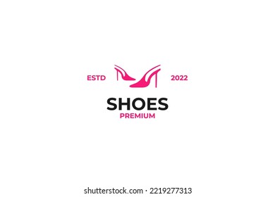 Creative high heels shoes logo design vector illustration